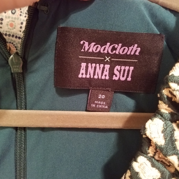 Green and gold Modcloth Ana Sui dress - Picture 3 of 3